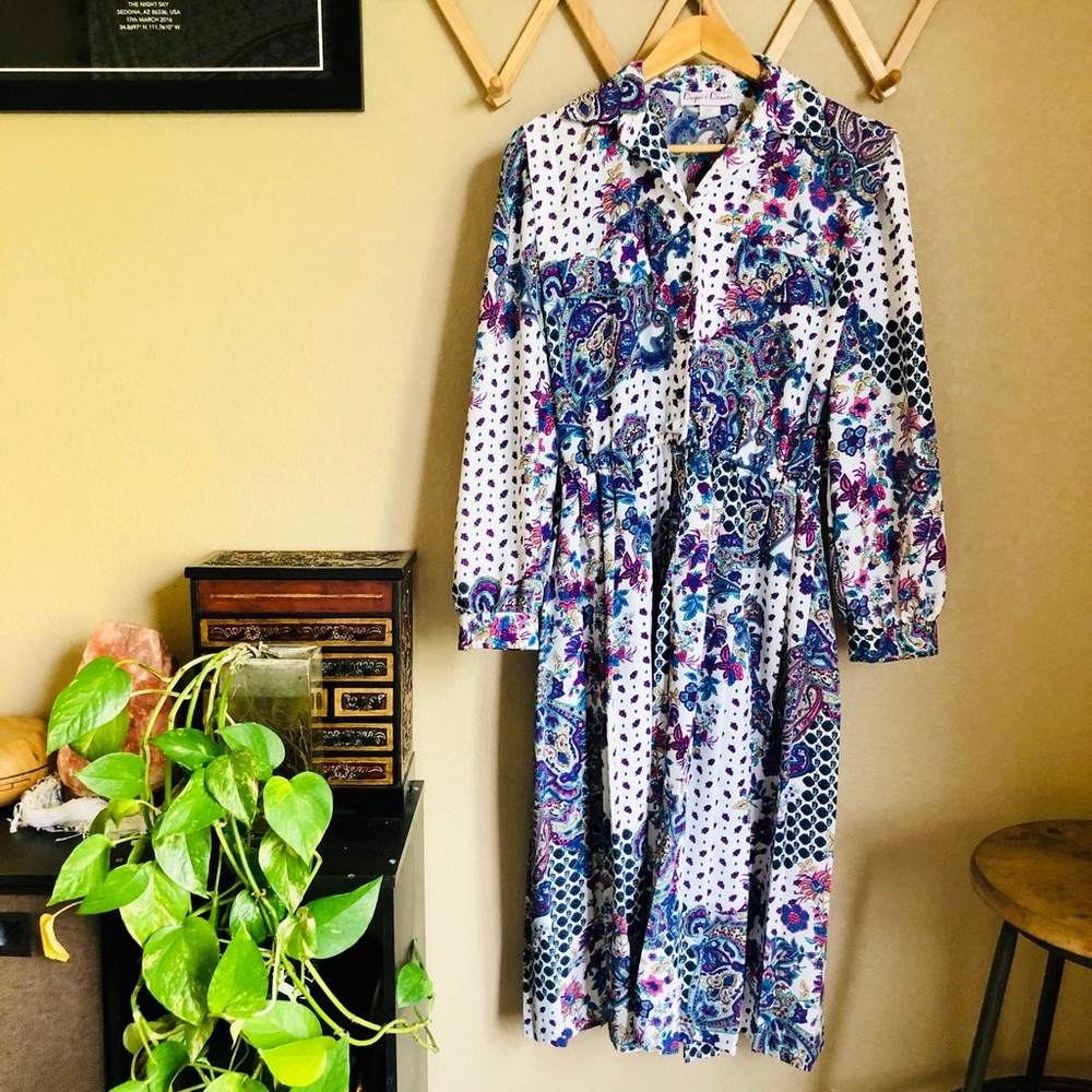 *Sold* ⌈Vintage⌋ Draper & Damons Floral Dress - Picture 6 of 8